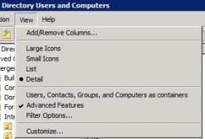 Active Directory Users and computers